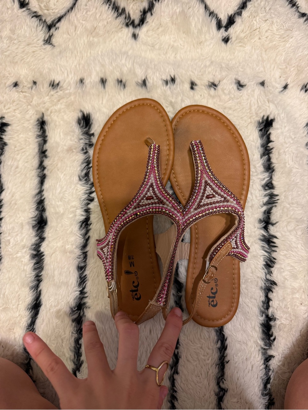 RUE21 PINK JEWELED SANDALS